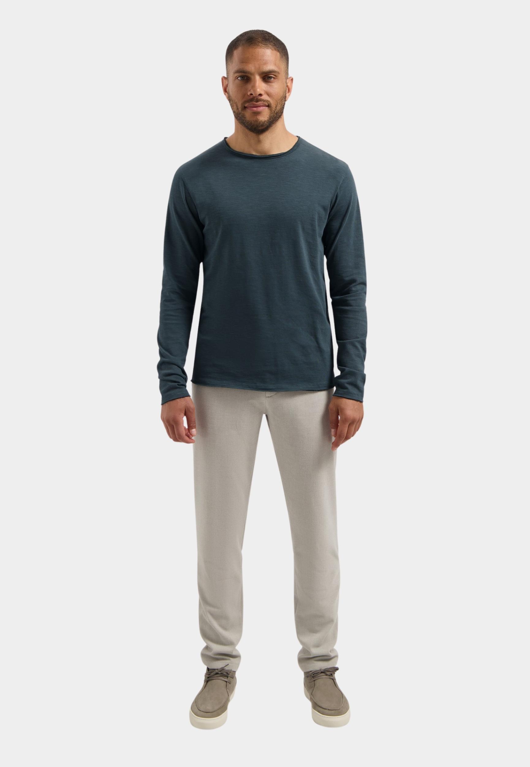 Dstrezzed T-shirt lange mouw Groen DS_Newman Crewneck 220030-AW25/562