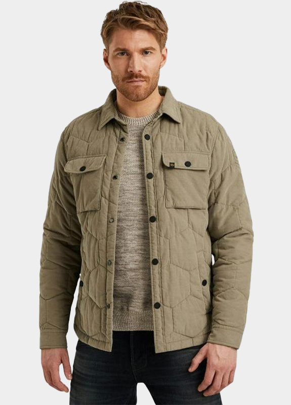 PME Legend Overshirt Groen LONG SLEEVE SHIRT Quilted Cor PSI2509250/8011