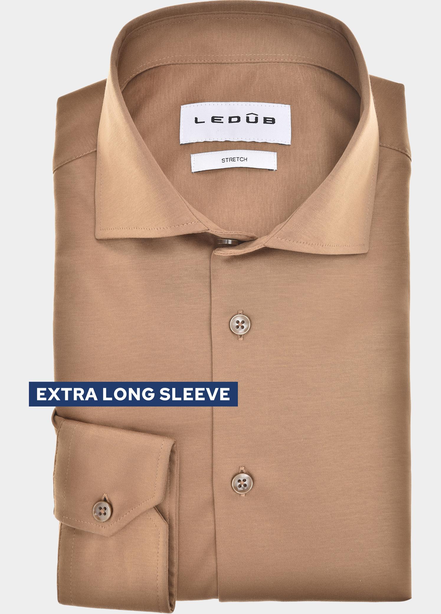 Ledub Overhemd extra lange mouw Bruin  0143609/660-000-000