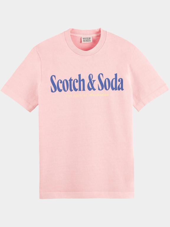 Scotch & Soda T-shirt korte mouw Roze Colourful artwork short-sleeve 165802/1573