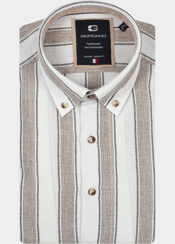 Giordano Overhemd heren Bruin Loretto Long Sleeve Button Do 617826/80
