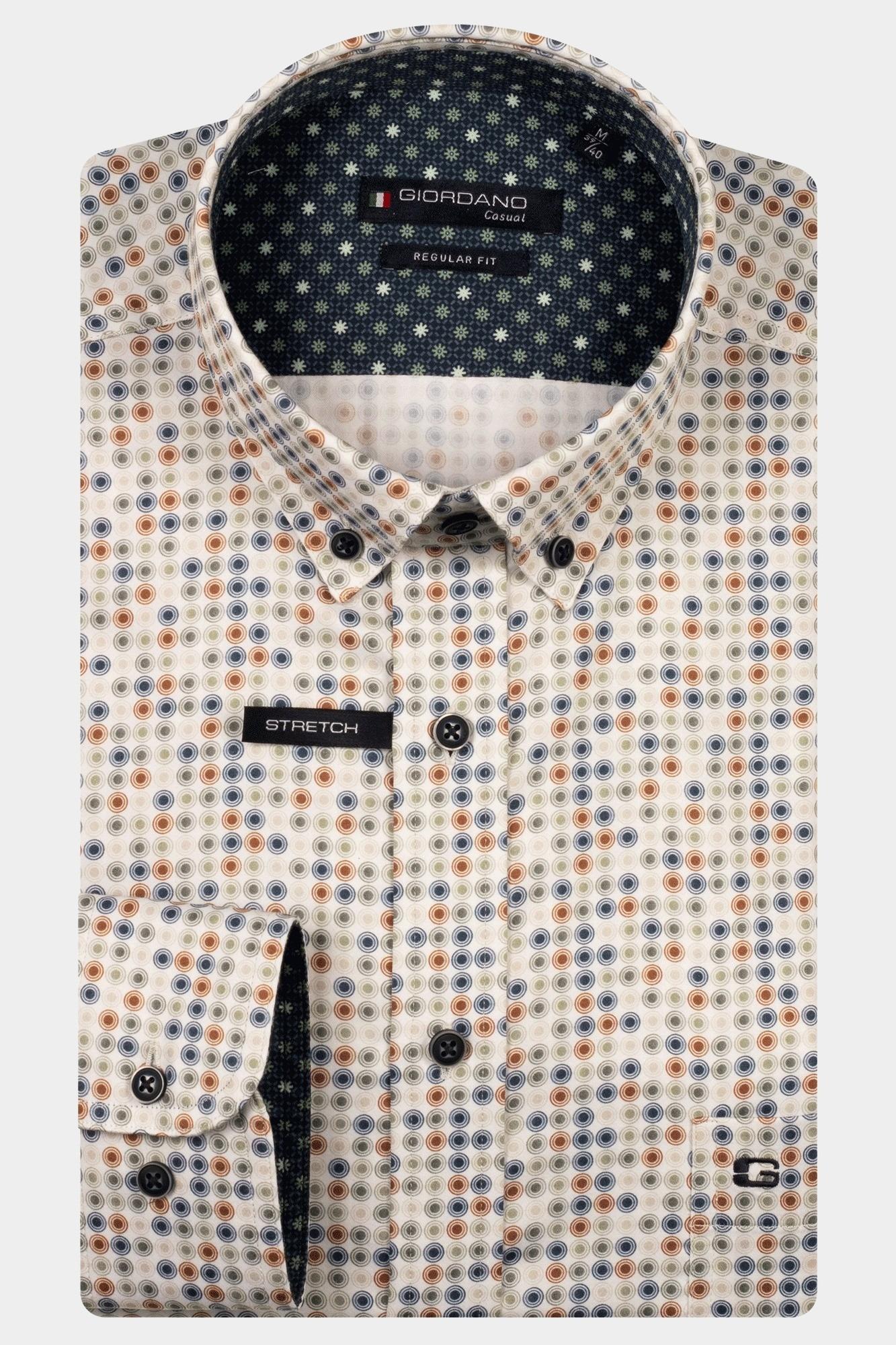 Giordano Casual hemd lange mouw Groen Ivy long sleeve button down S 527050/70