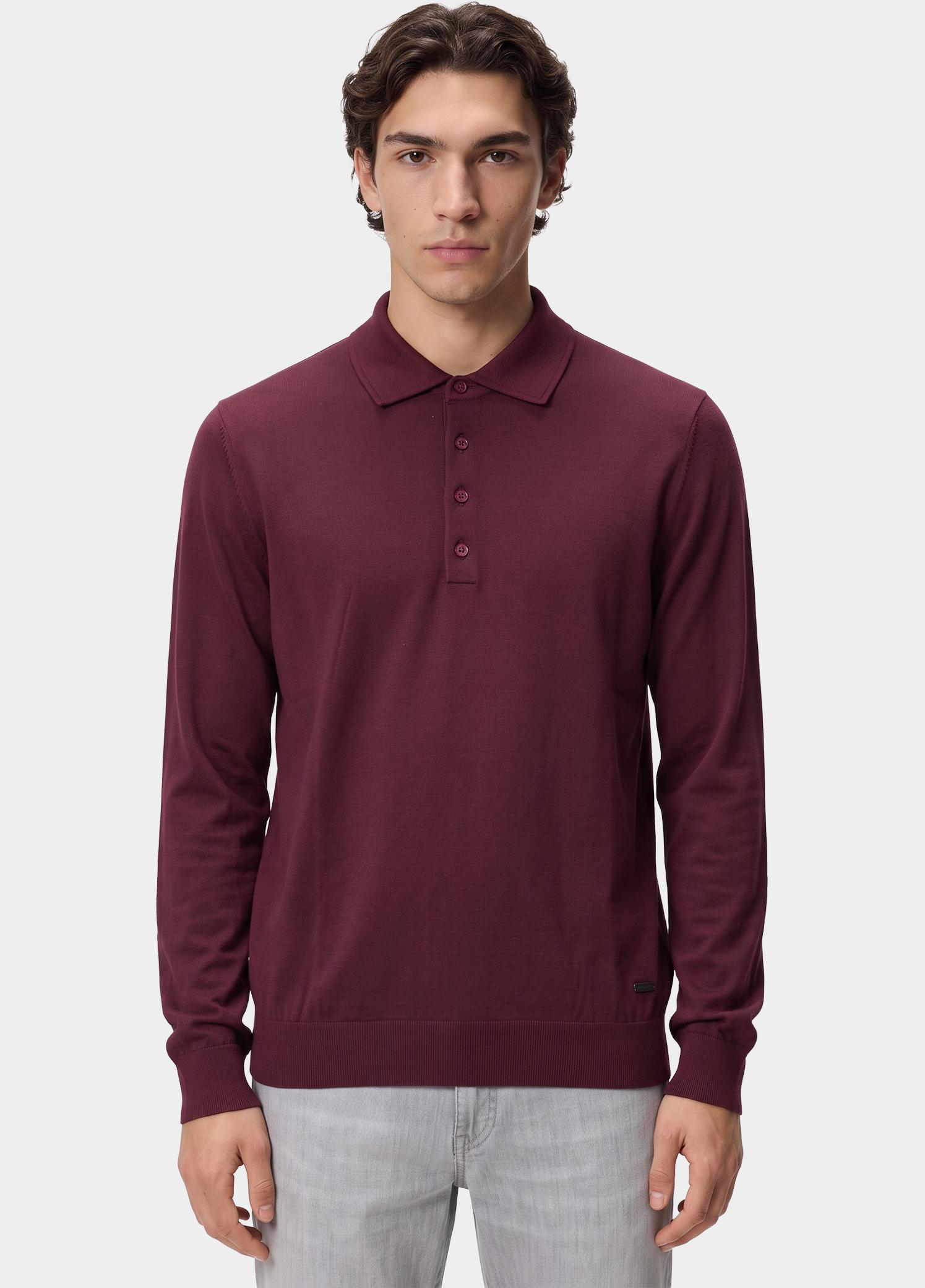 Born With Appetite Polo lange mouwen heren Rood Anton Polo Ls Merino BWA00005AN14/6009