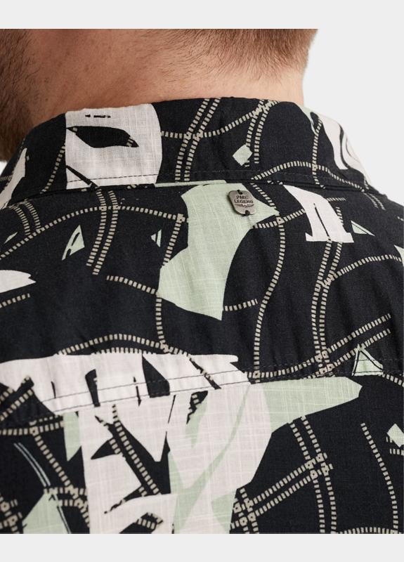 PME Legend overhemd korte mouw heren Groen Short Sleeve Shirt Print on C PSIS2604208/5282