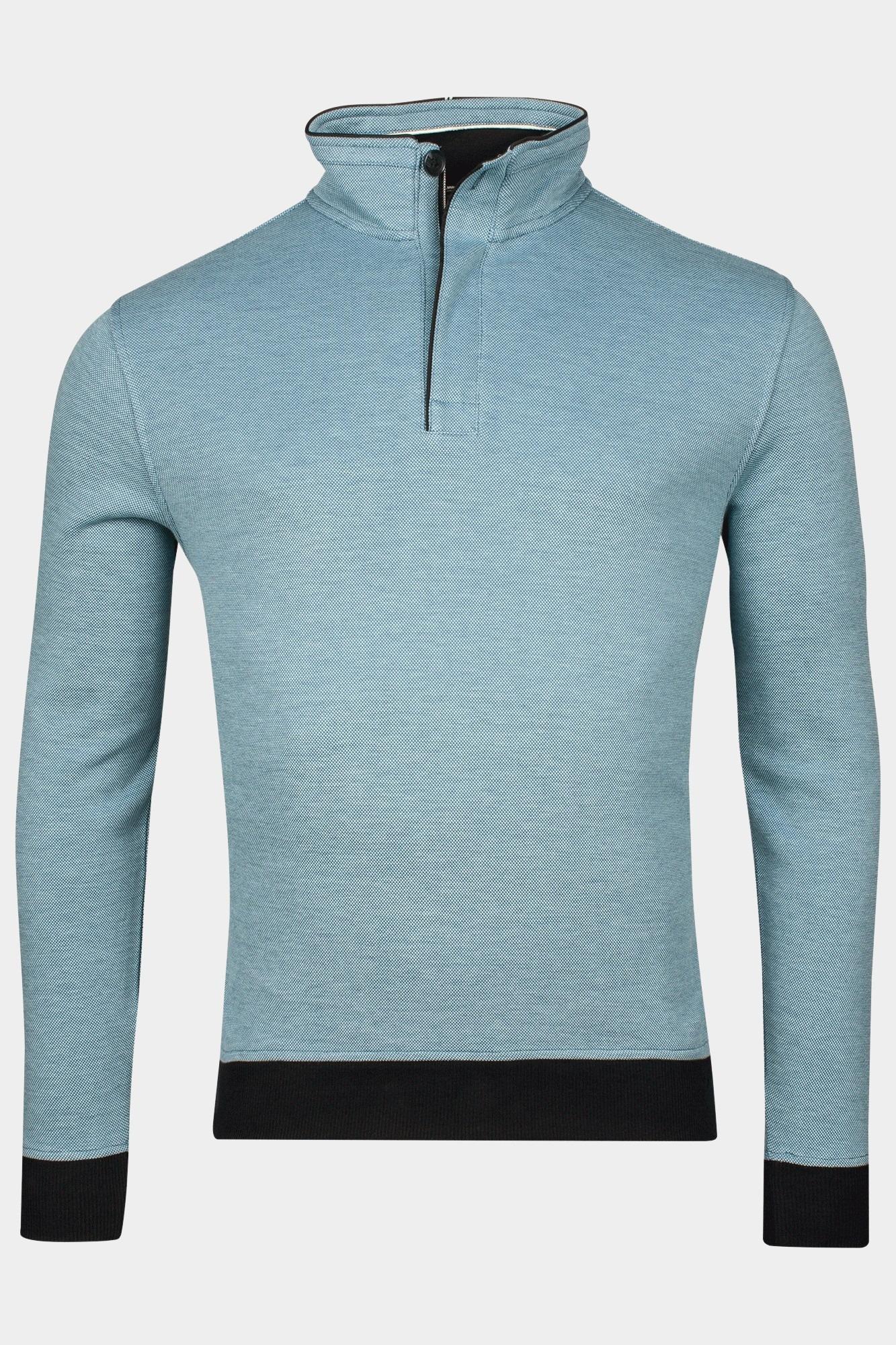 Baileys Half Zip Blauw Sweatshirt 1/2 Zip  2-tone ox 513188/98