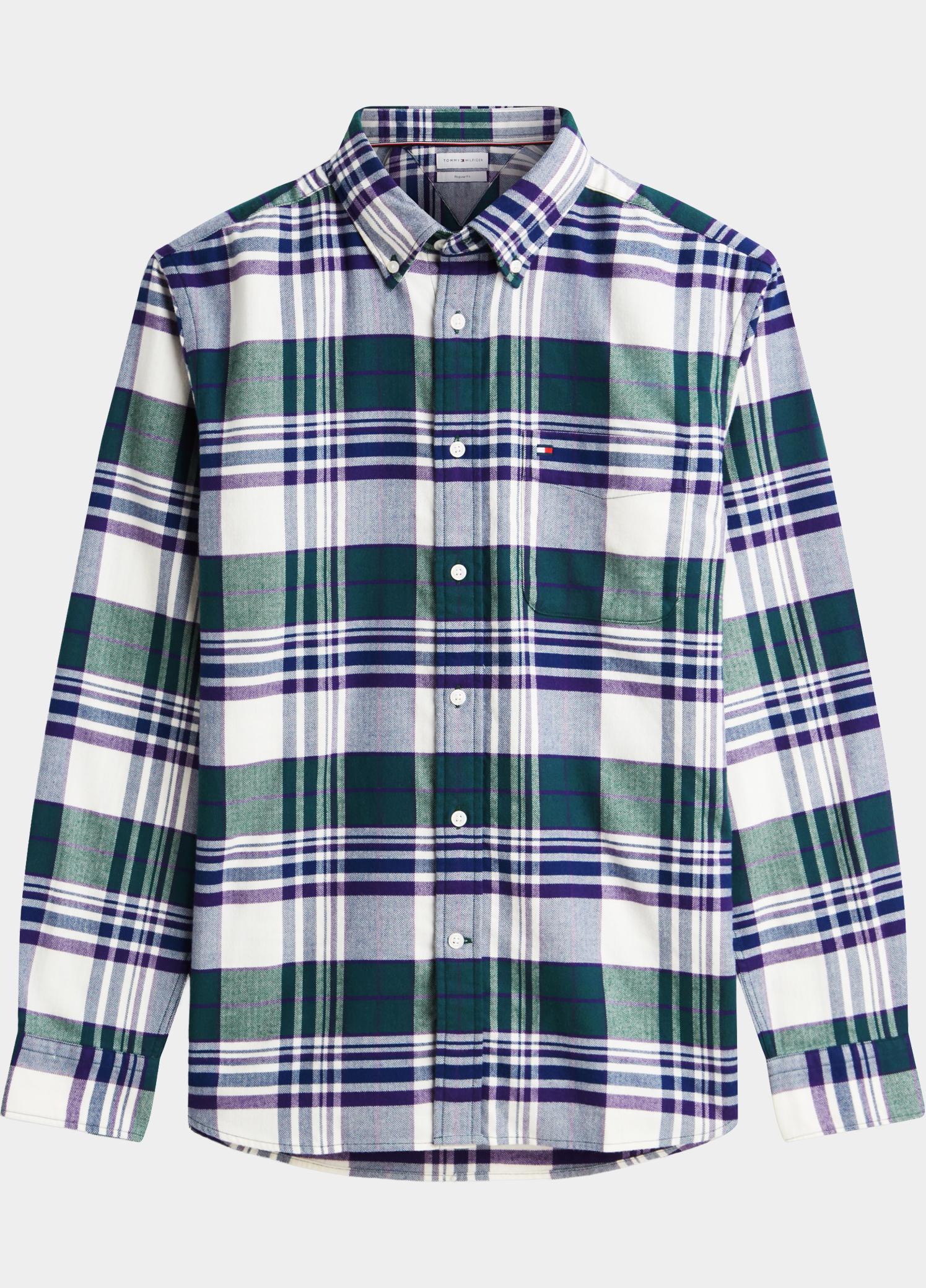 Tommy Hilfiger Overhemd heren Groen HERO FLANNEL TARTN CHCK RF SH MW0MW44592/0N1