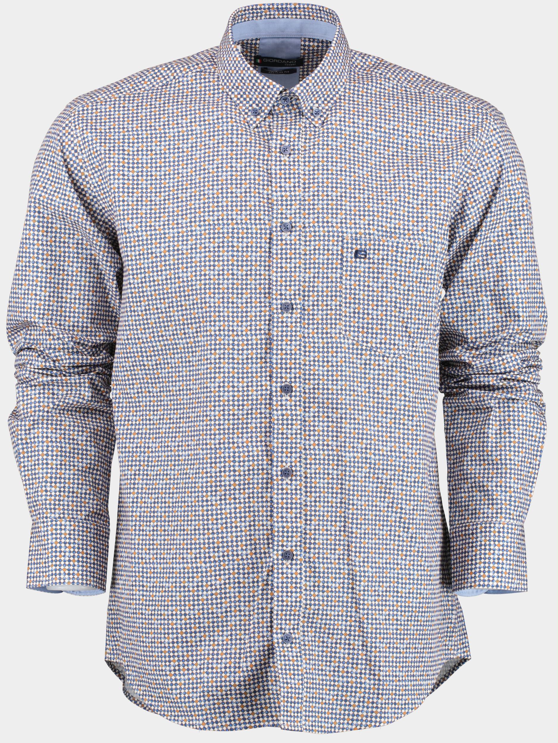 Giordano Casual hemd lange mouw Blauw Ivy 227011 64