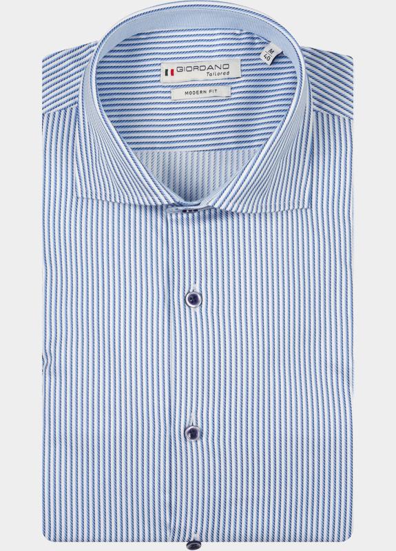 Giordano Overhemd heren Blauw Locarno Long Sleeve Semi Cuta 617840/61