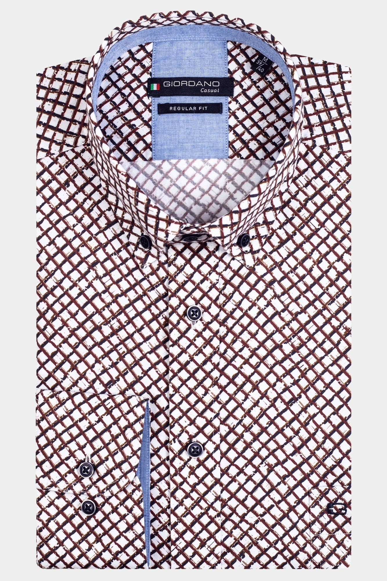 Giordano Casual hemd lange mouw Rood Ivy 327029/30