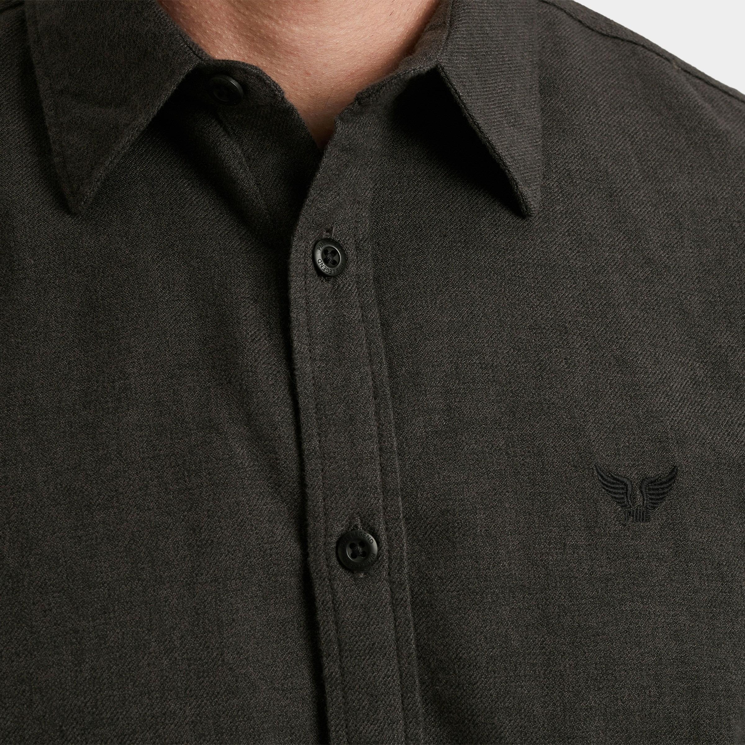 PME Legend Casual hemd lange mouw Zwart LONG SLEEVE SHIRT YarnDyed Gr PSI2510202/9067