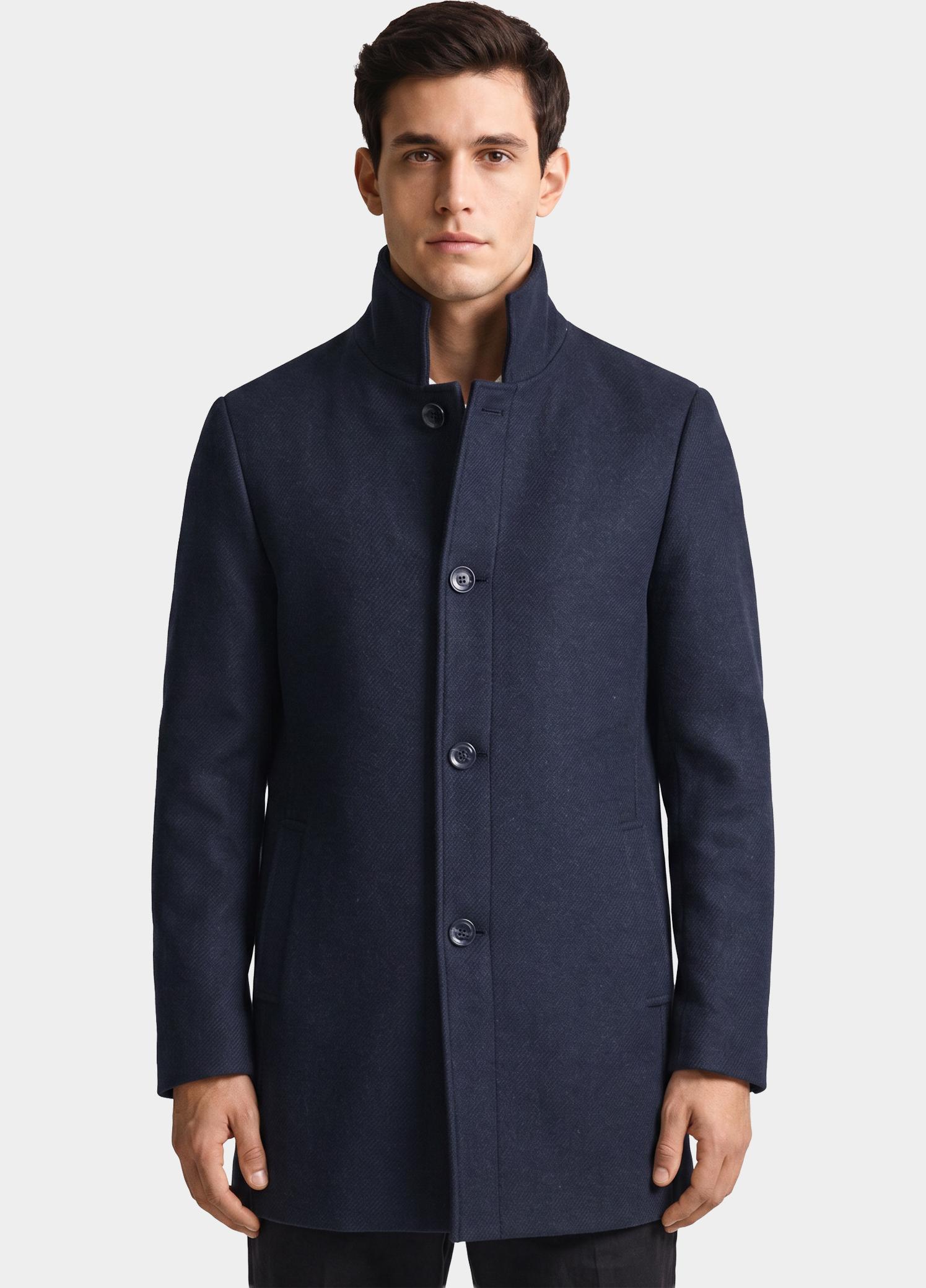 Scotland Blue Wollen Jas Blauw Quinsy Coat SPE26301QU83SB/4001