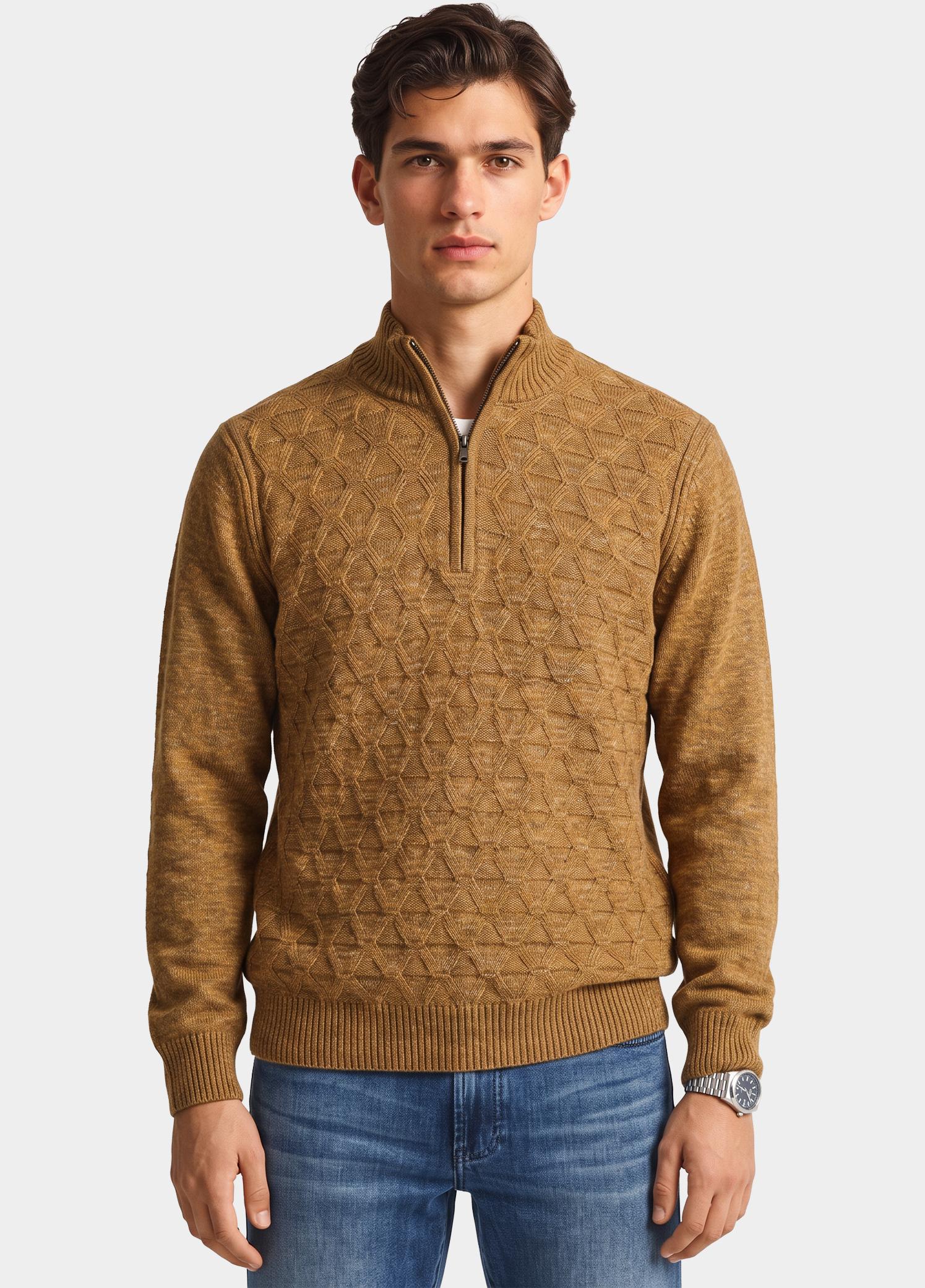 Bos Half Zip Bruin  1189/40432 D. Mustard