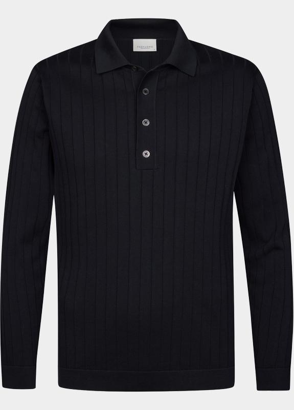 Profuomo Polo lange mouw Blauw  PPXJ10021/A