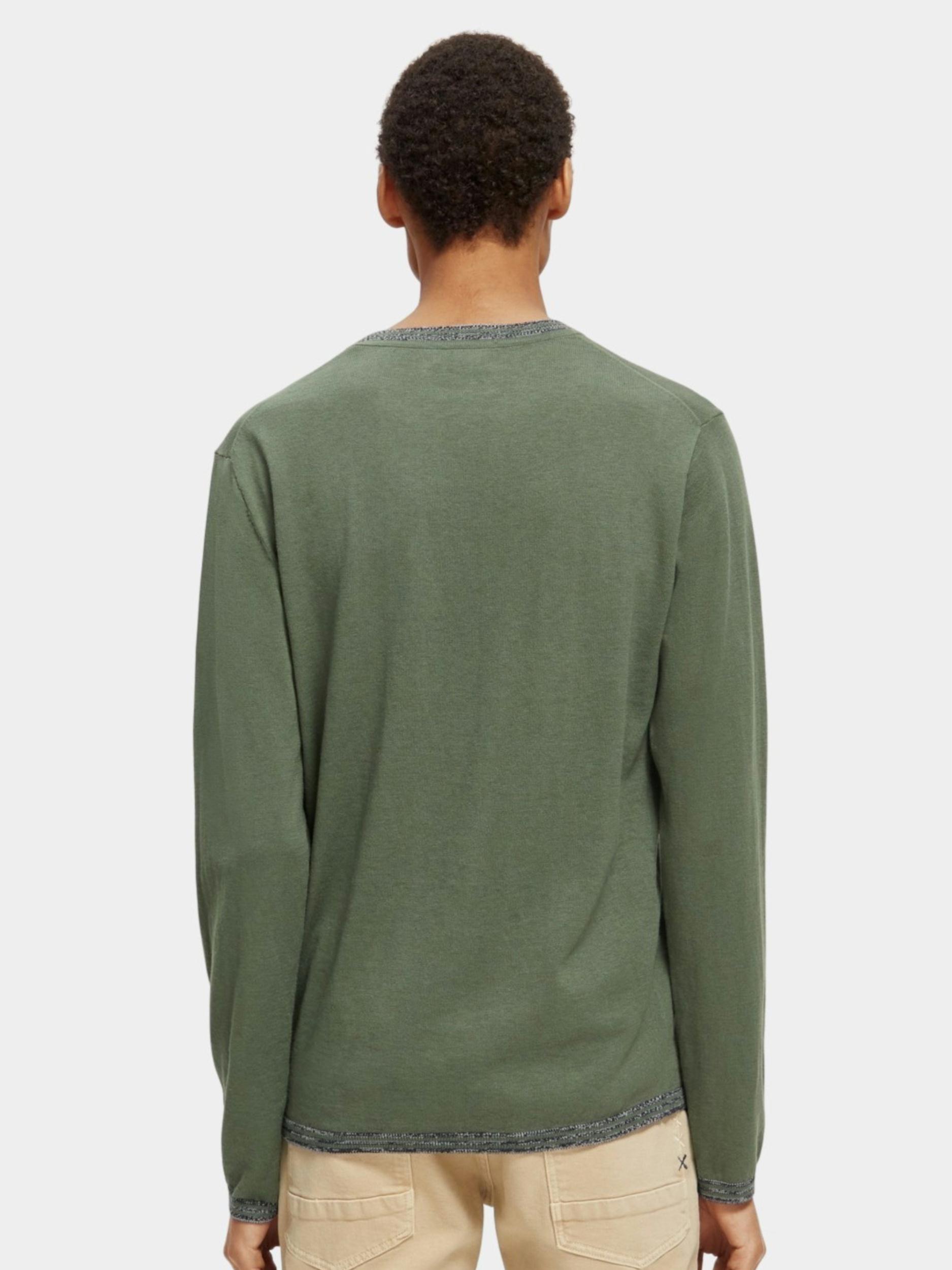 Scotch & Soda Pullover Groen Cottonn/wool blend lightweight 171733/0115