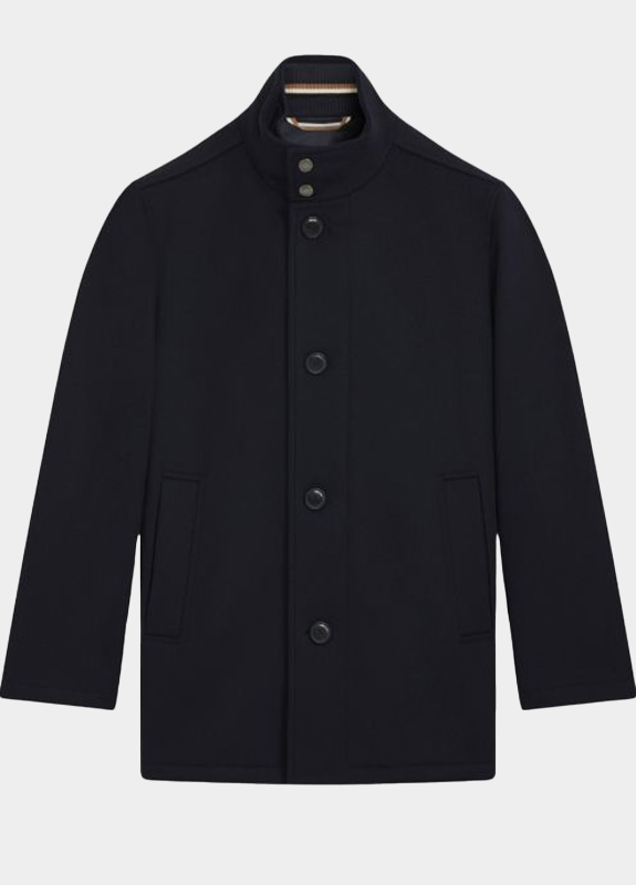 BOSS Black Wollen Jas Blauw H-Coxtan-234 10273687 01 50549193/404