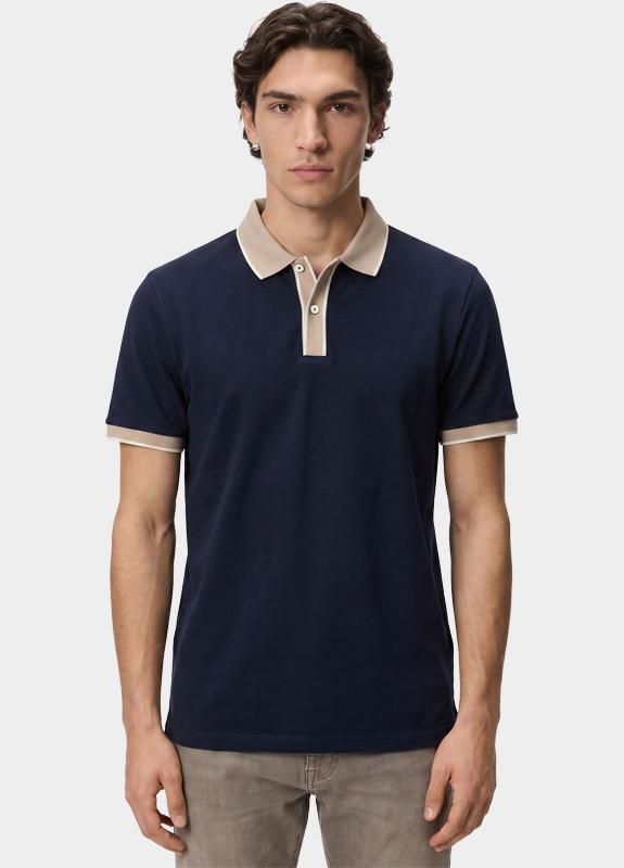 Scotland Blue Polo heren Blauw Tiger Polo Contrast Colar SPE26108TI30SB/4001