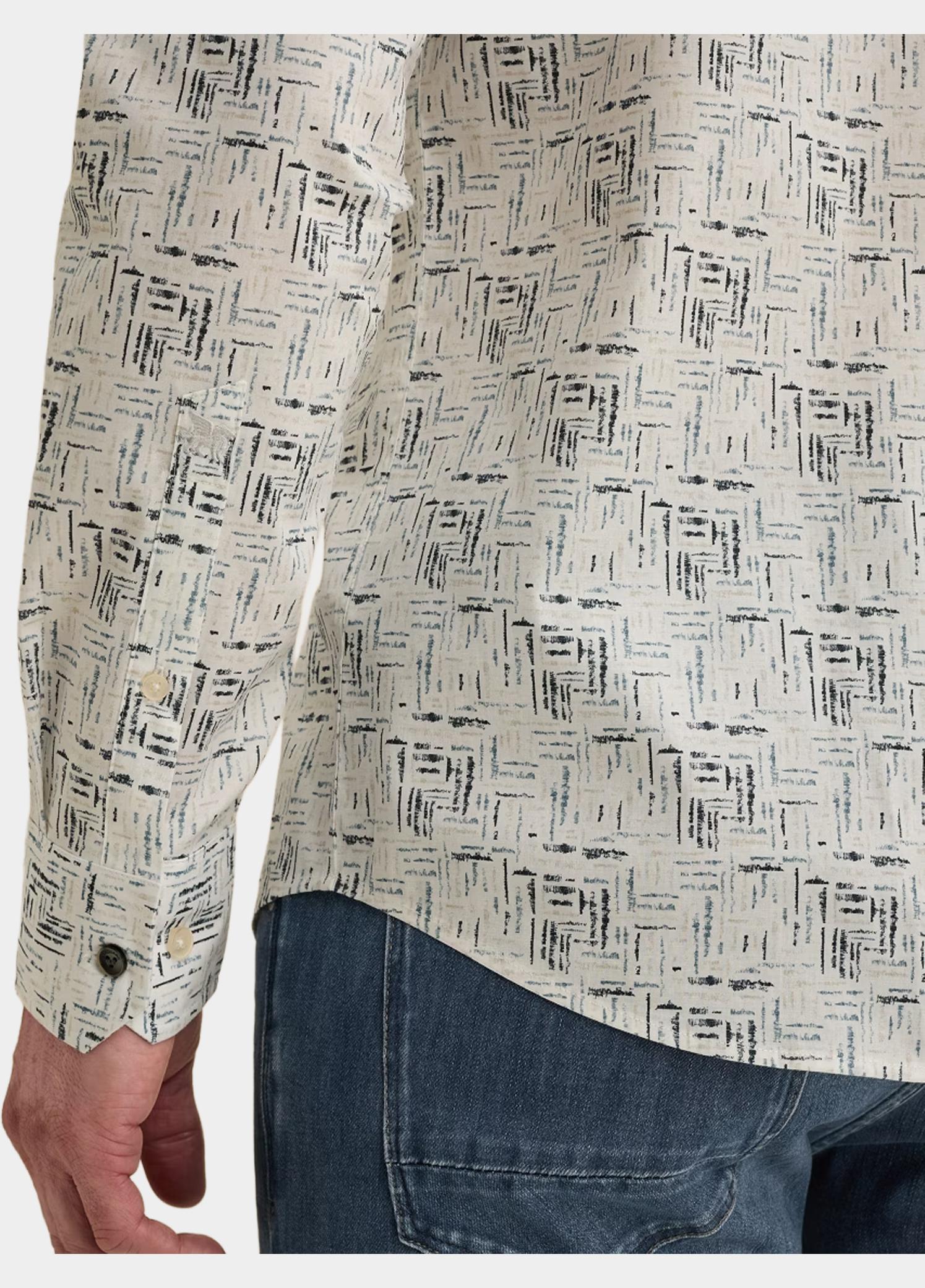 Vanguard Overhemd heren Wit Long sleeve shirt Print on po VSI2608204/7004