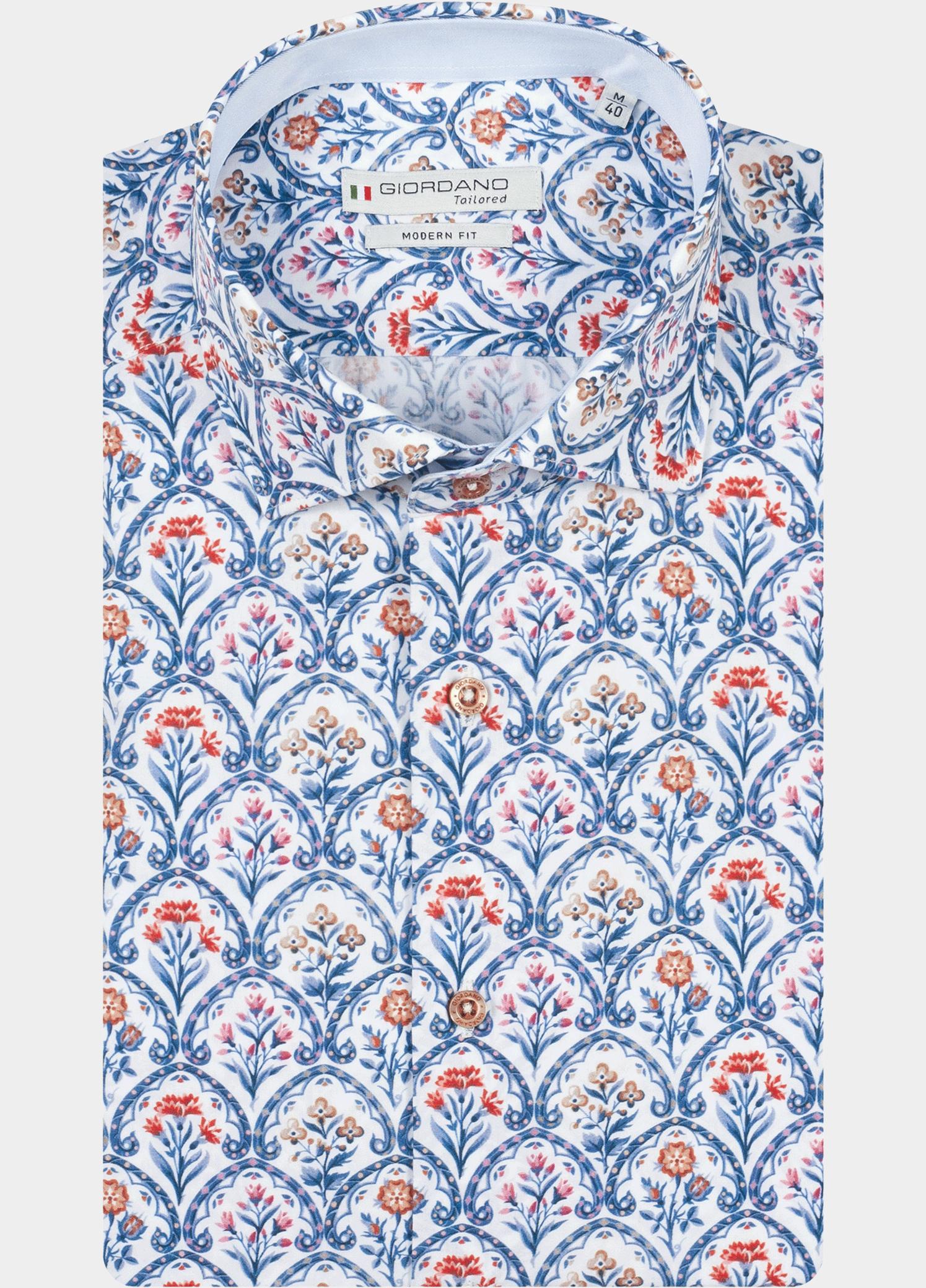 Giordano Overhemd heren Blauw Locarno Long Sleeve Semi Cuta 617891/60