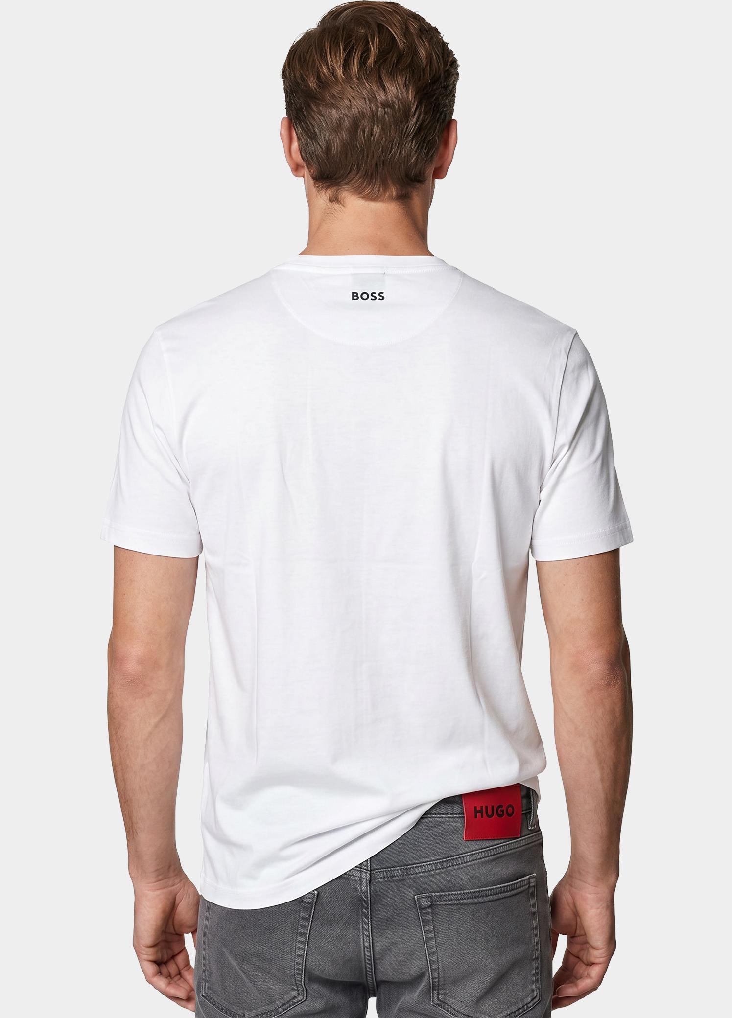BOSS Green T-shirt heren Wit Tee Pima DesertTech 10262424 50531587/100