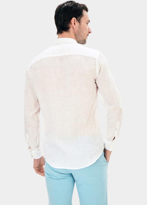 Blue Coast Overhemd heren Wit 100% linnen, regular fit 118L/0000