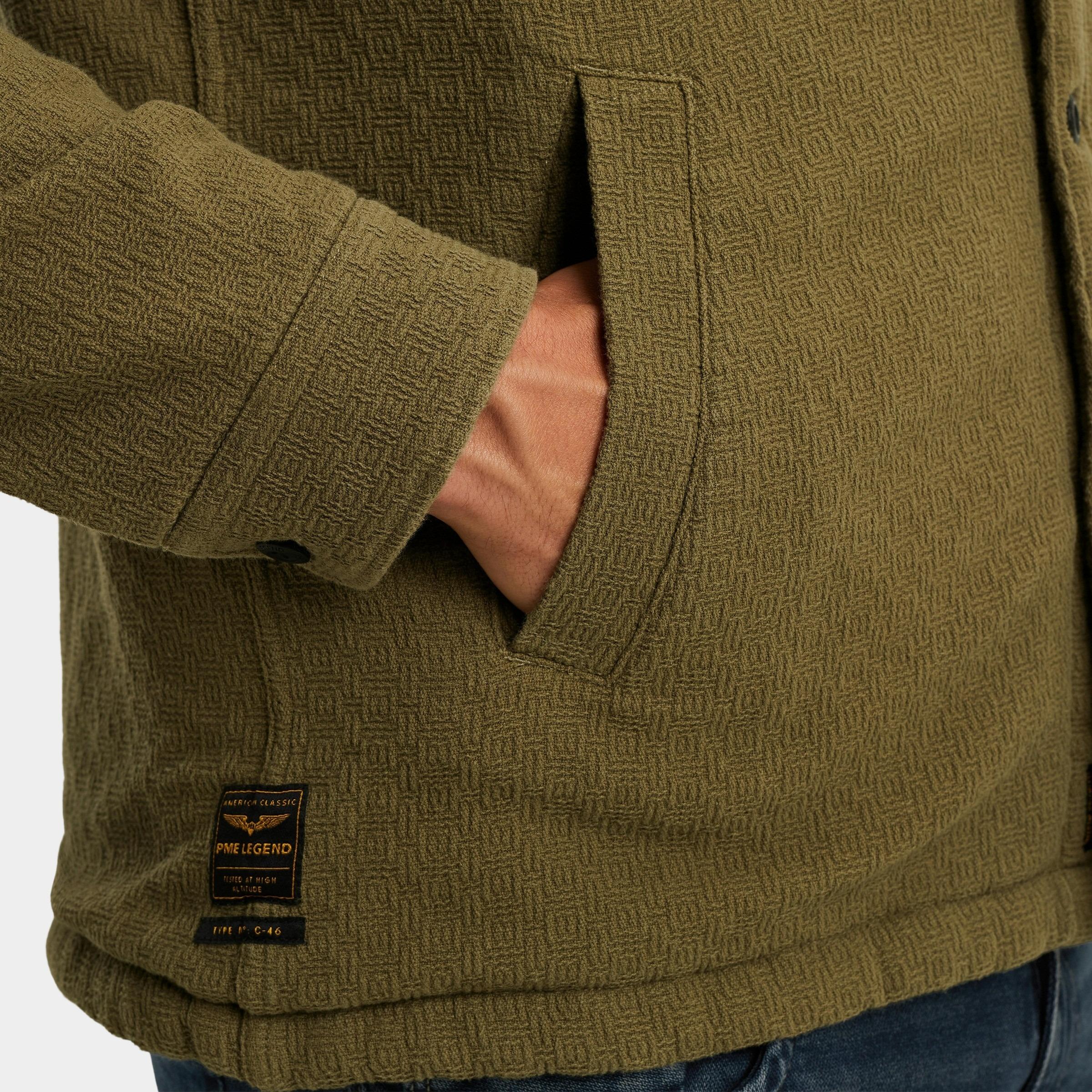 PME Legend Casual hemd lange mouw Groen LONG SLEEVE SHIRT Bold Waffle PSI2510214/6389