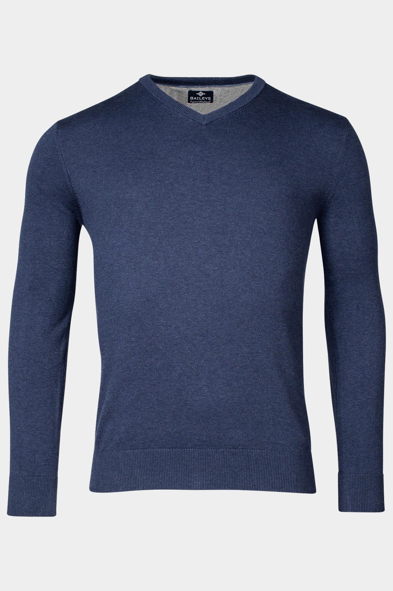Baileys Pullover Blauw V-Hals Pullover  12gg single 328100/695