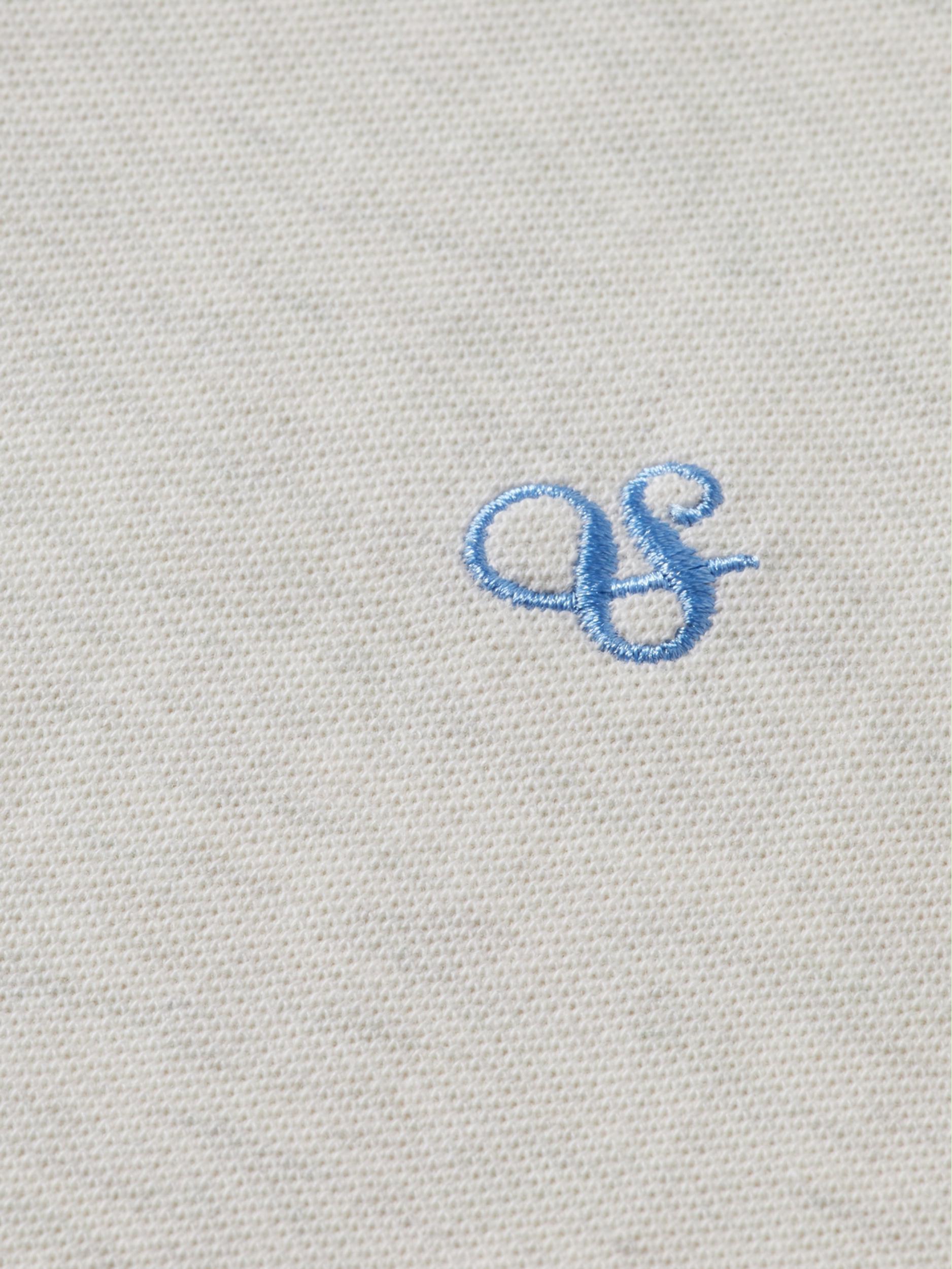 Scotch & Soda Polo korte mouw Wit Melange polo with tonal logo 171722/0694