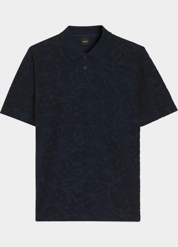 BOSS Orange Polo korte mouw Blauw Pe_Flower 10278318 01 50559233/404