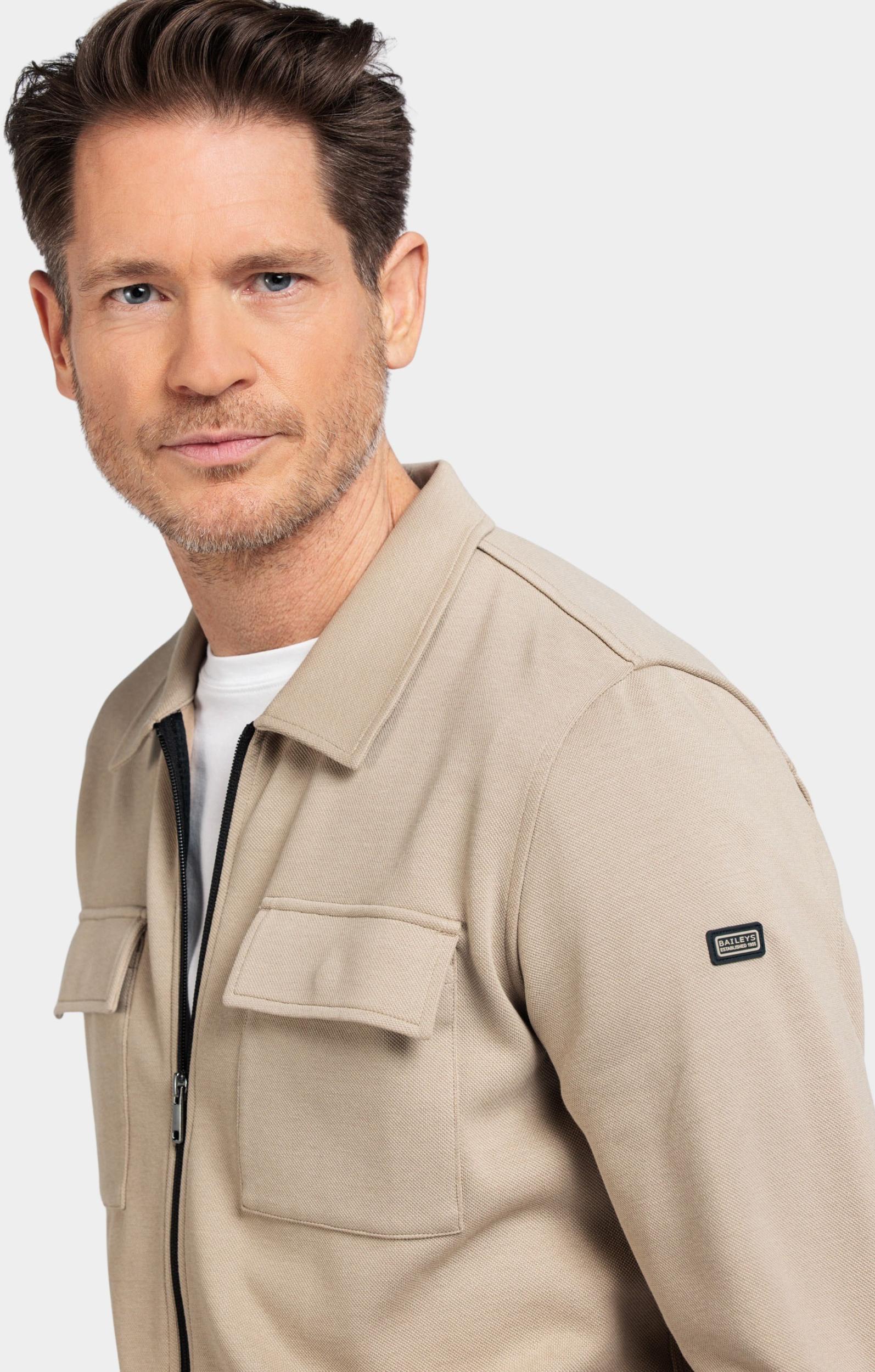 Baileys Overshirt Beige Sweat Overshirt full zip up 512275/82