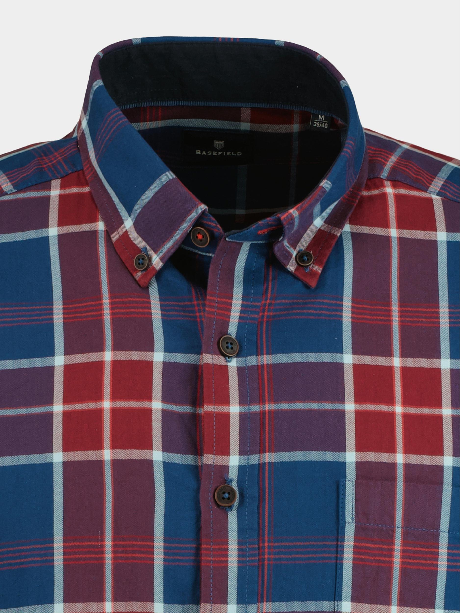 Basefield Casual hemd lange mouw Rood He.-Freizeithemd 1/1 219017480/406