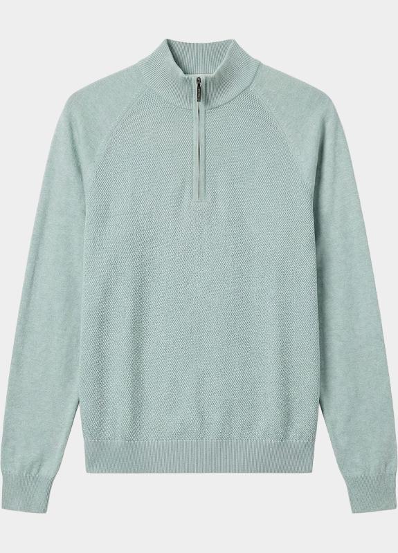 Bos Half Zip Groen Half zip met structuur 326/8121 Mint