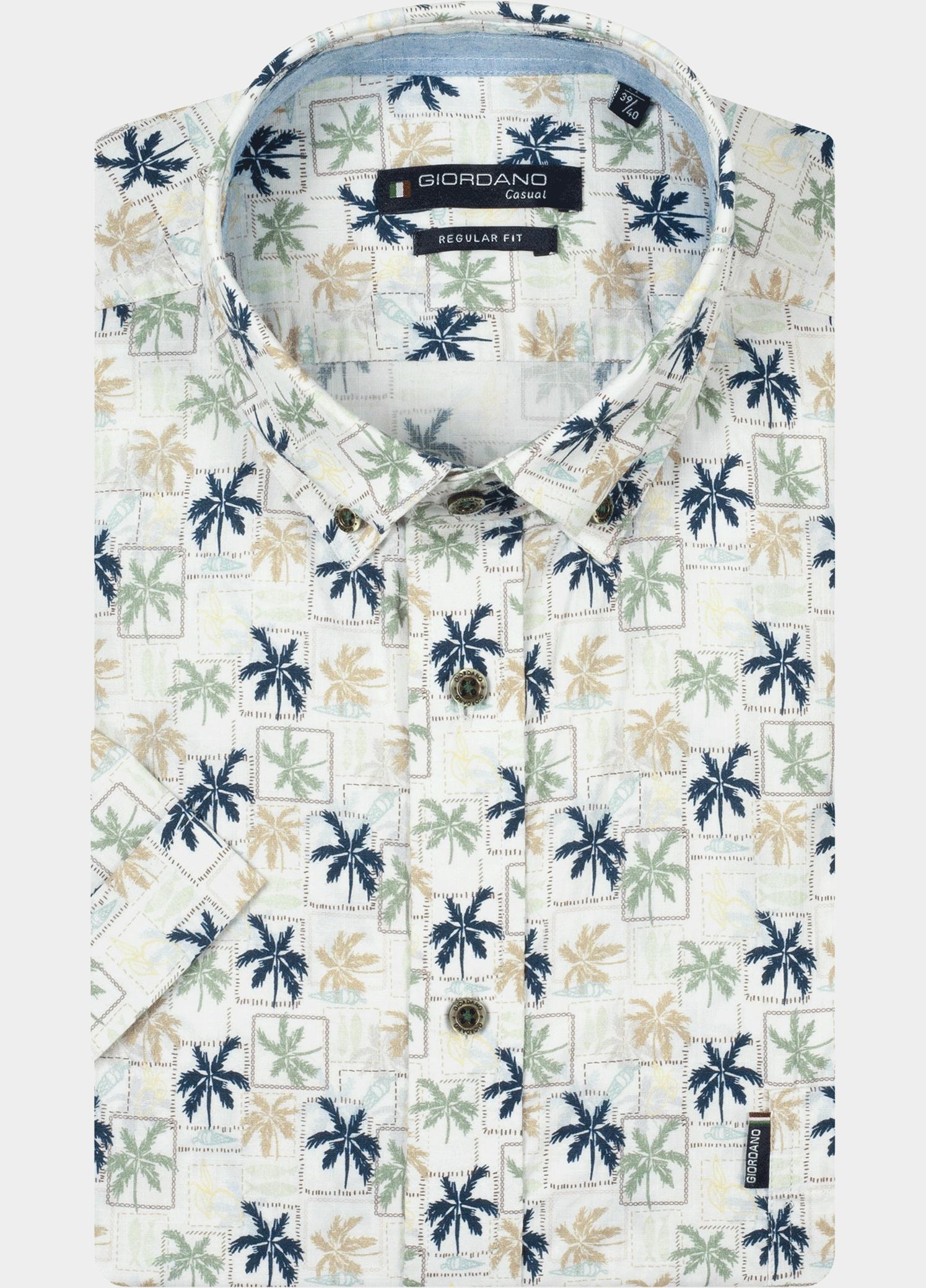 Giordano overhemd korte mouw heren Groen League Short Sleeve Button Do 616037/70