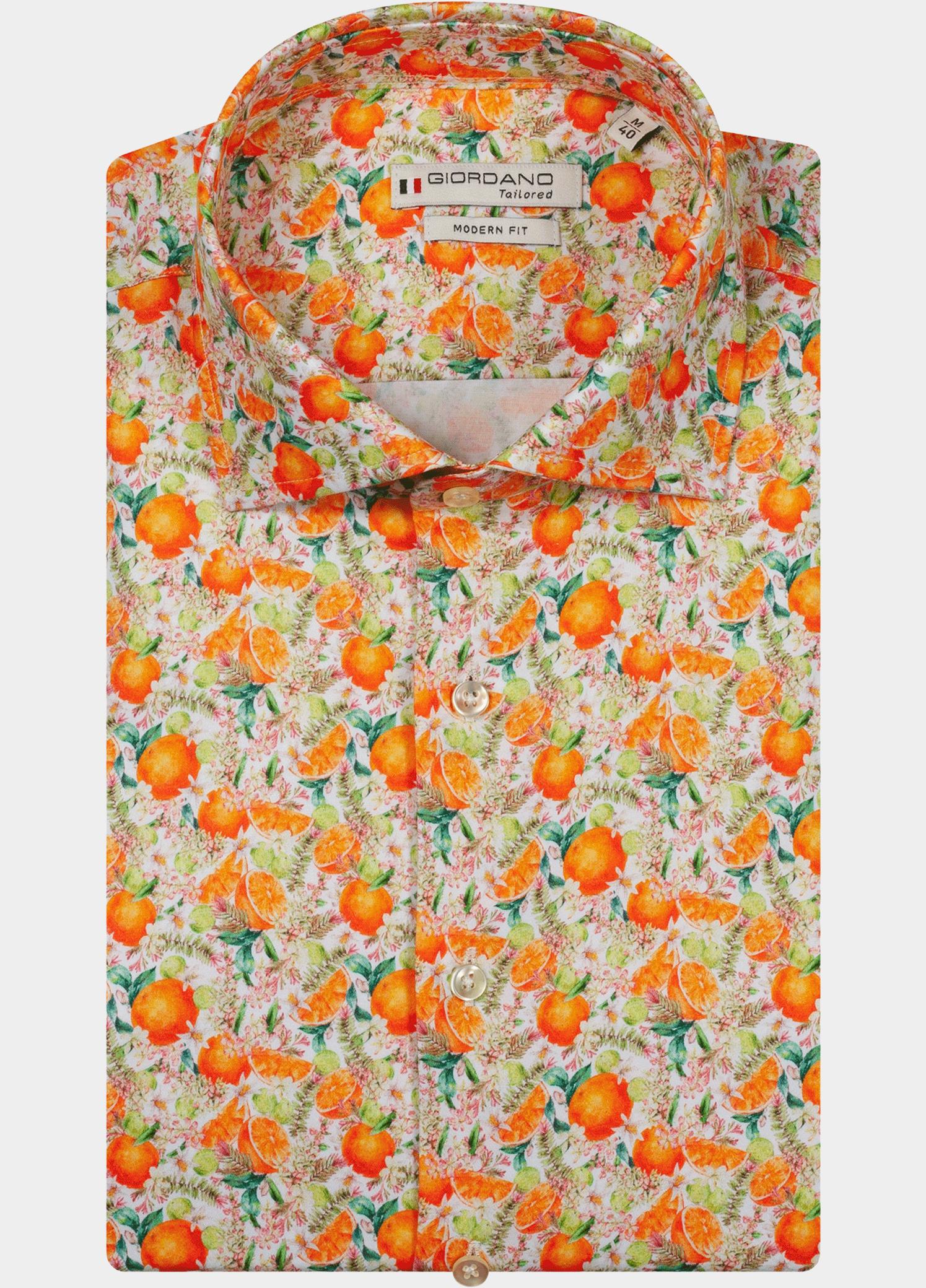 Giordano overhemd korte mouw heren Geel Lago Short Sleeve Semi Cutawa 616890/20