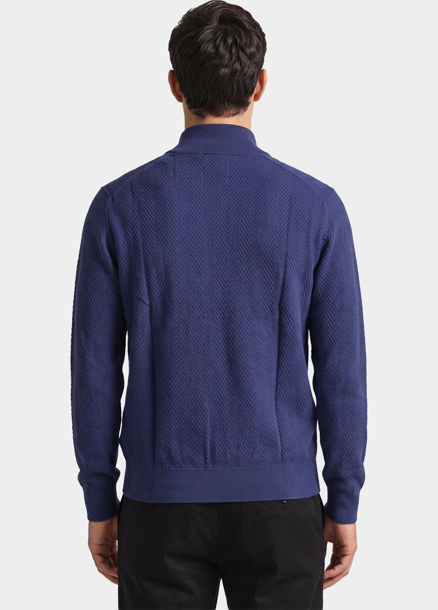 Gant Vest heren Blauw Vest met rits en visgraatpatr 8050334/433