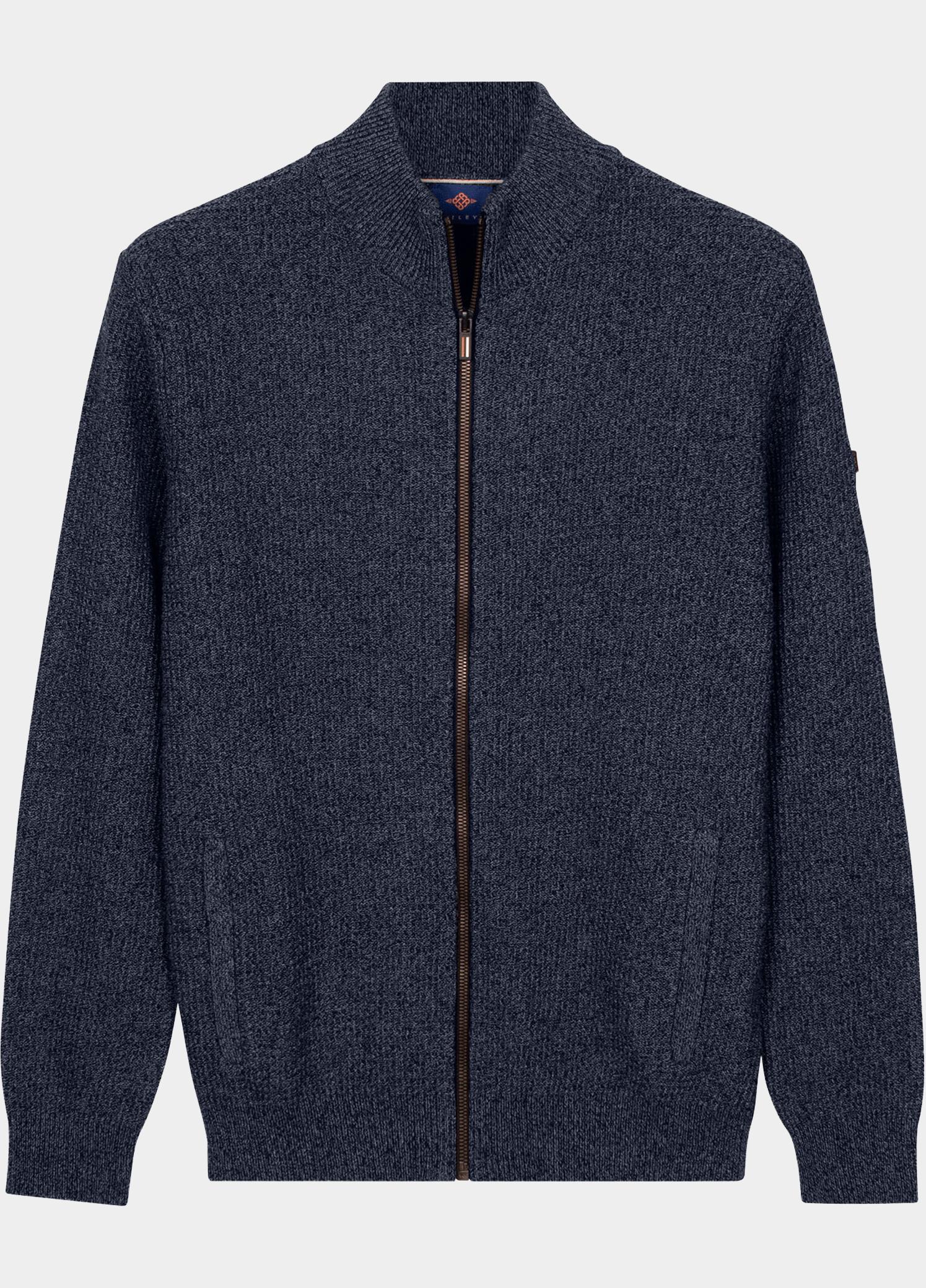 Baileys Vest heren Blauw Cardigan Zip  all-over Twiste 622047/695
