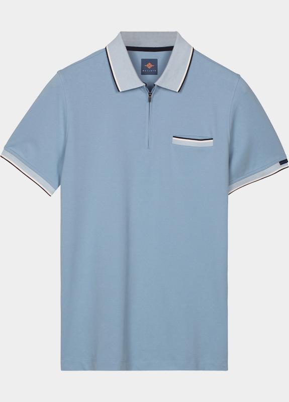 Baileys Polo heren Blauw Poloshirt 1/2 Zip  2-tone Sol 615218/62