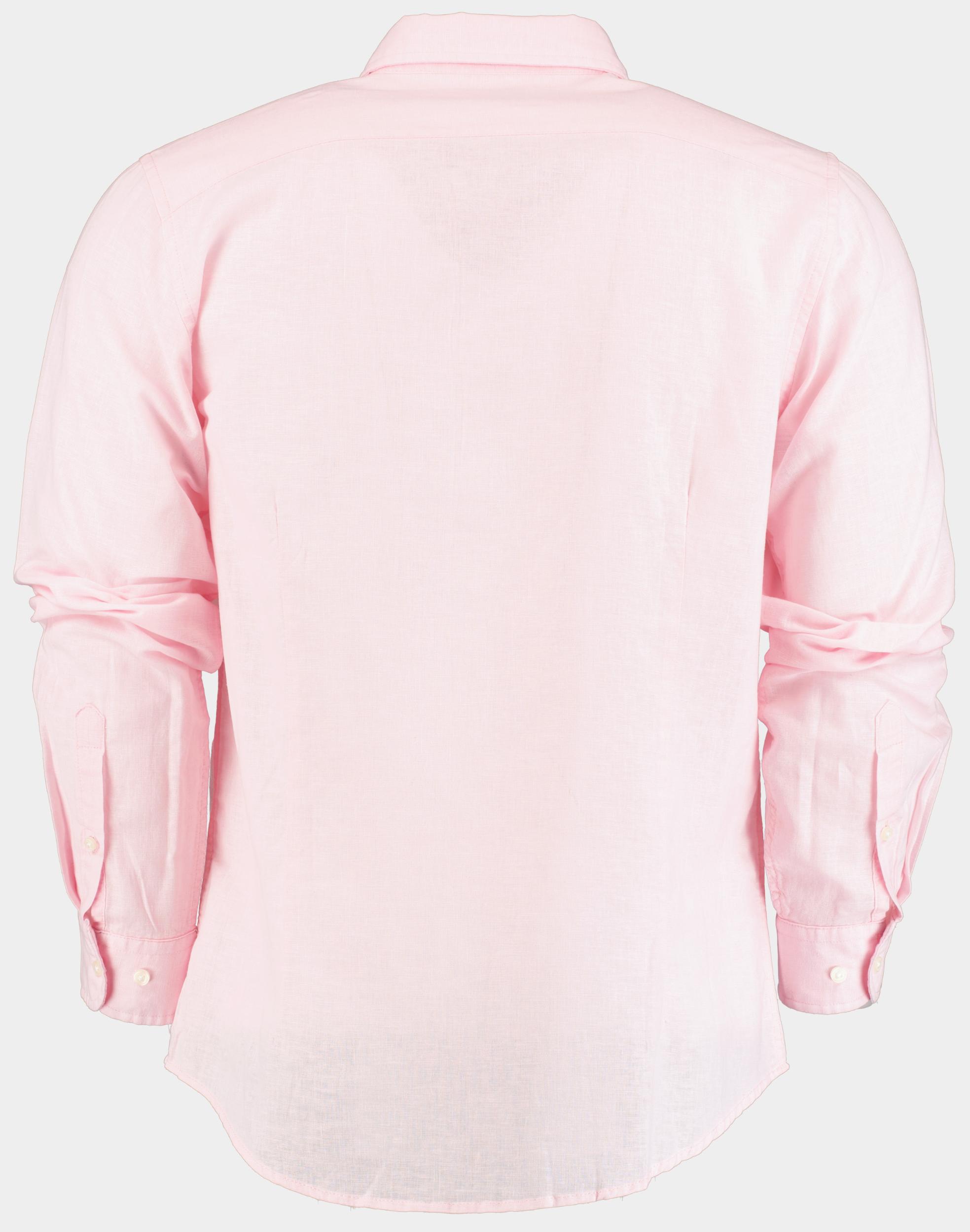 Bos Casual hemd lange mouw Roze Linnen katoen shirt LM 42540015I/502 Rosa