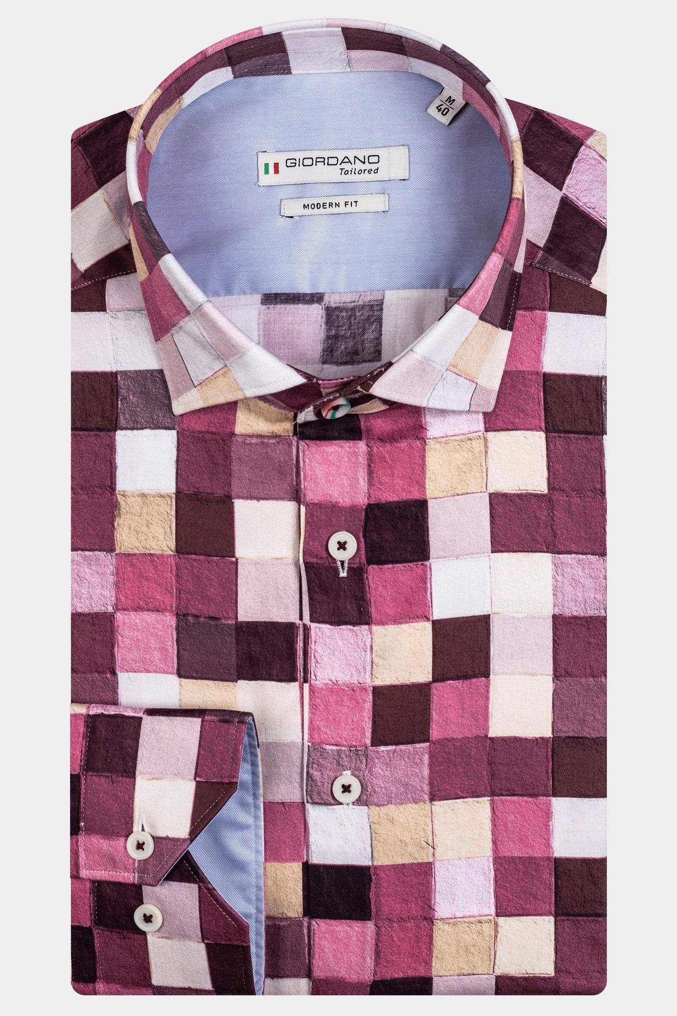 Giordano Casual hemd lange mouw Roze Maggiore, LS Semi Cutaway Big 327809/50