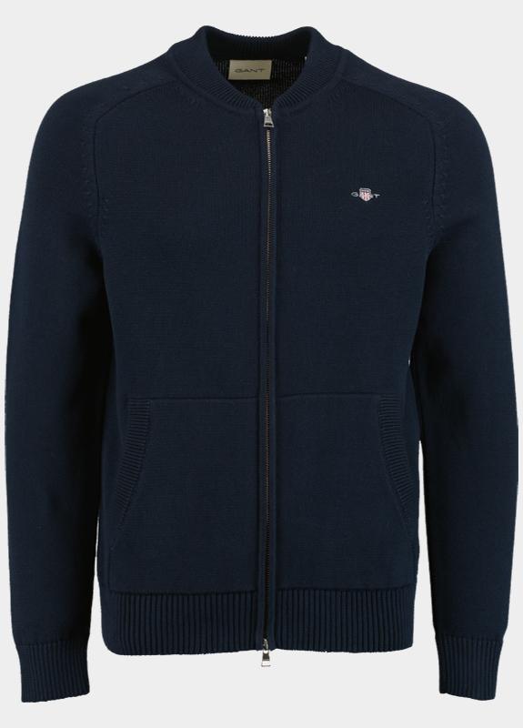 Gant Vest Blauw Casual Cotton Zip Bomber Card 8030270/433