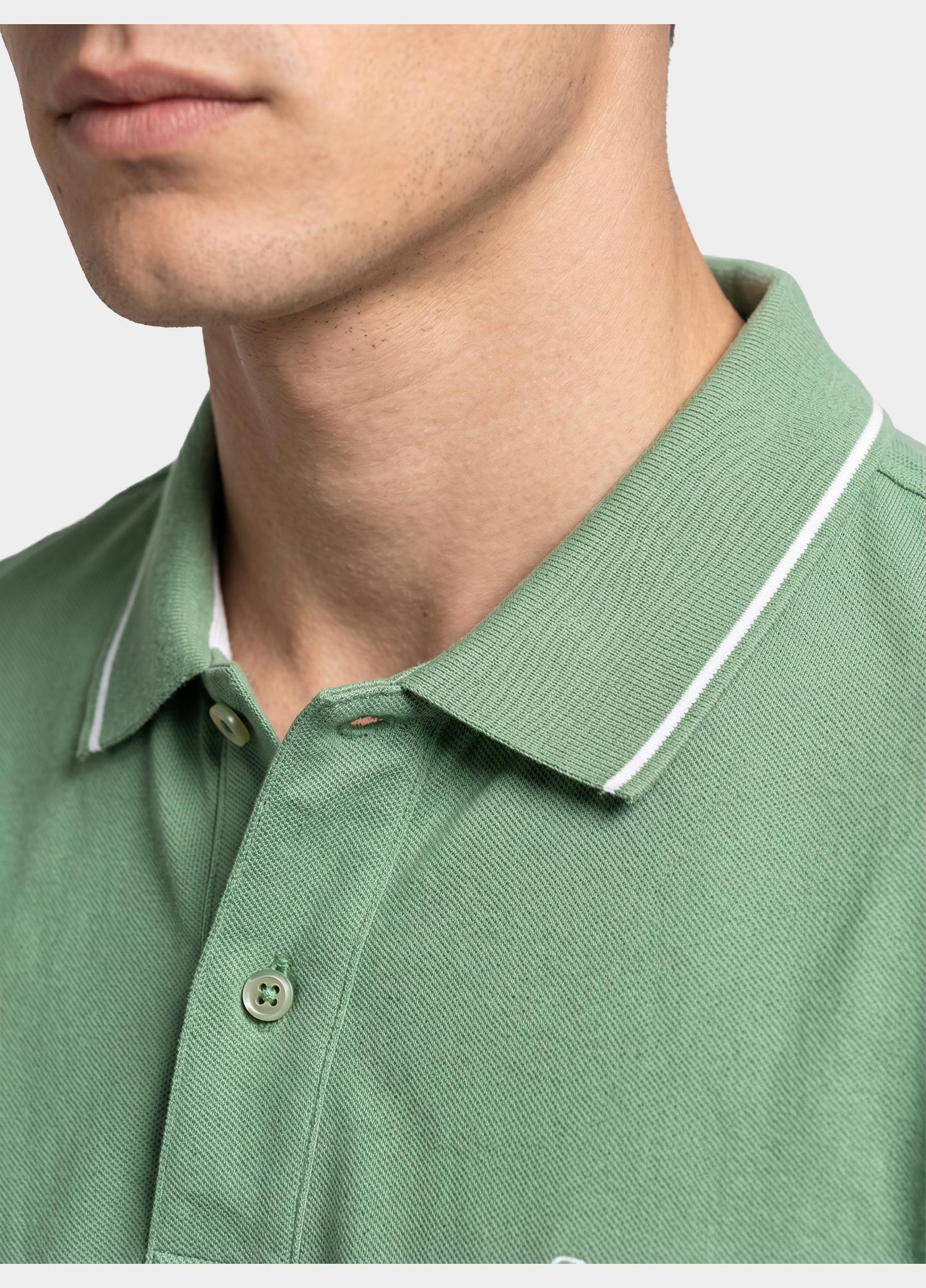 Gant Polo heren Groen Tipped Piqué Polo Shirt 2062034/362