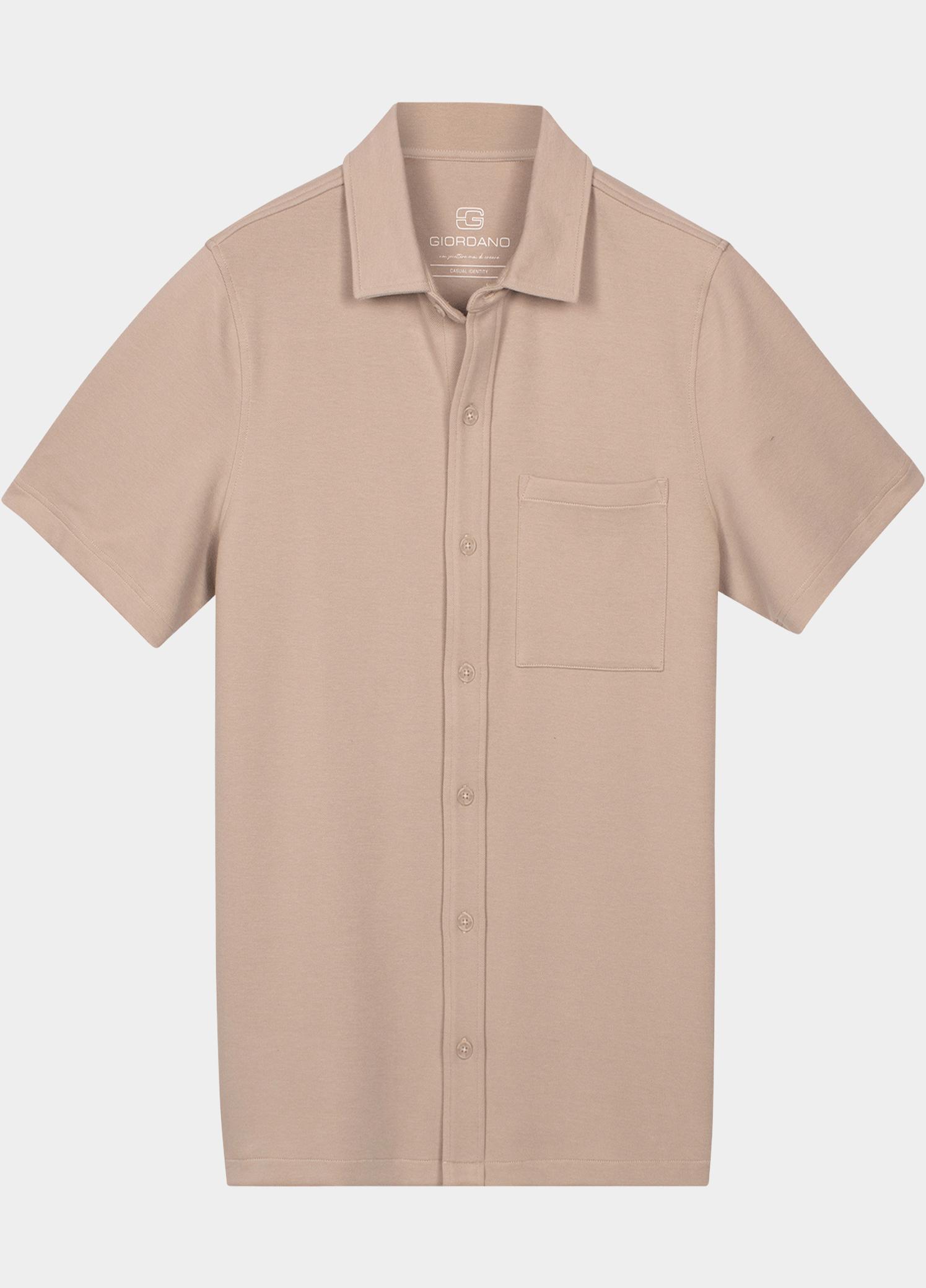 Giordano overhemd korte mouw heren Wit Puglia Short Sleeve Shirt Dou 616070/81