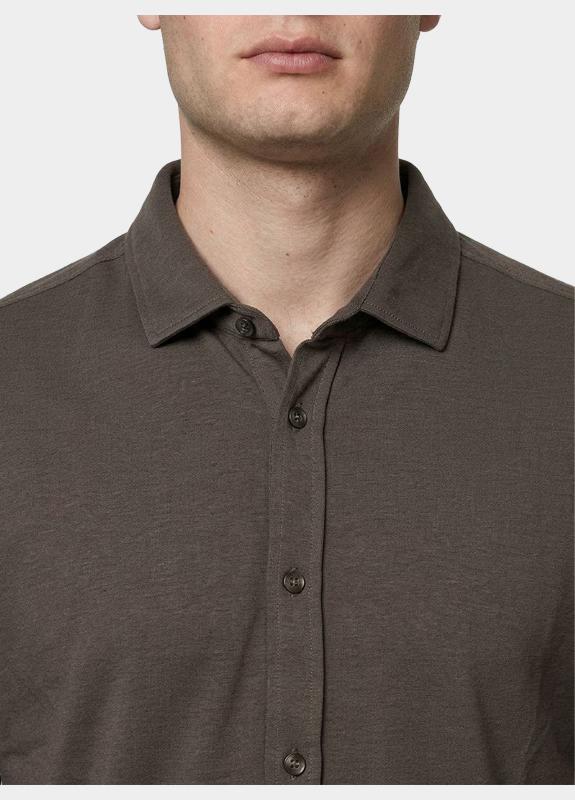 Bos overhemd korte mouw heren Bruin  3507/taupe