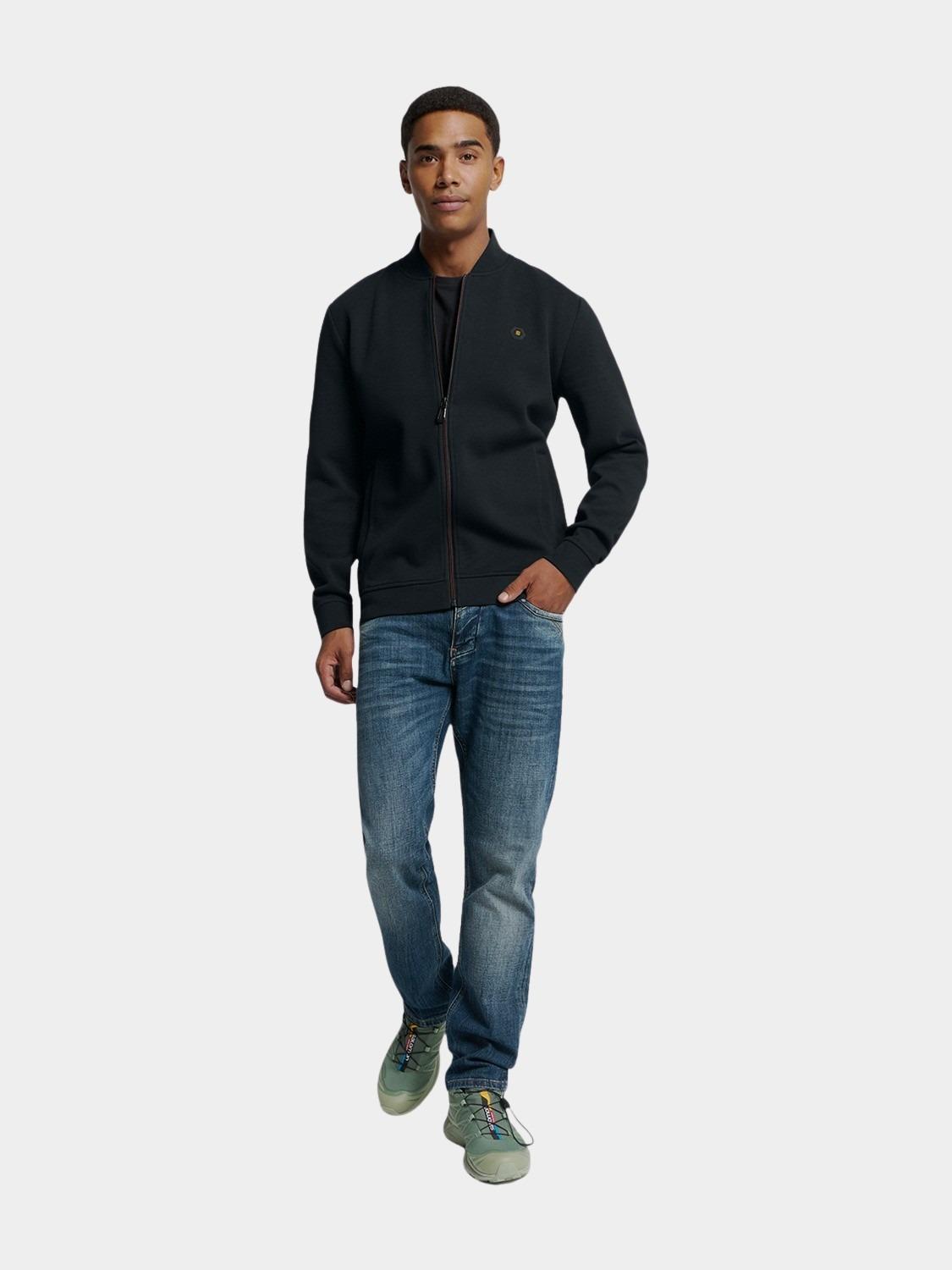 No Excess Vest Zwart Sweater Full Zipper Pique Bom N1006/020