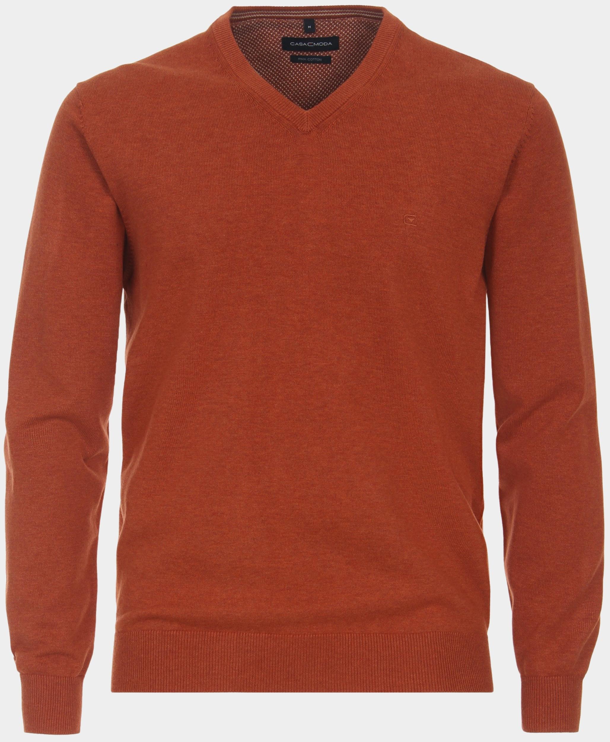 Casamoda Pullover Oranje Pullover V-Neck NOS 004430/465