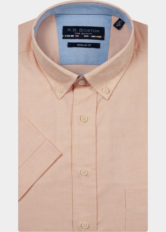 R.B. Boston overhemd korte mouw heren Roze Marshall SS Button Down 616670/31
