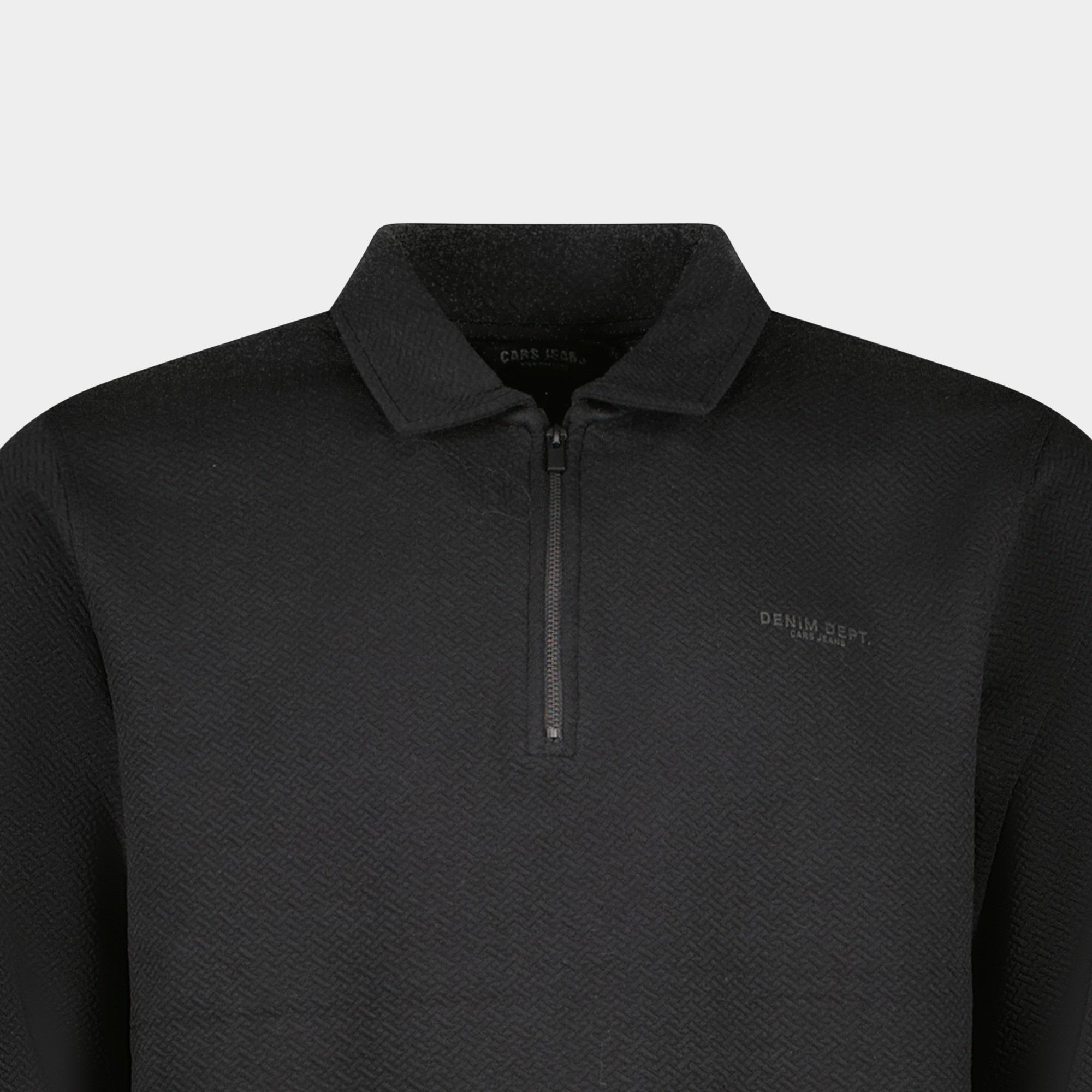 Cars Jeans Half Zip Zwart Grysso 67765/01