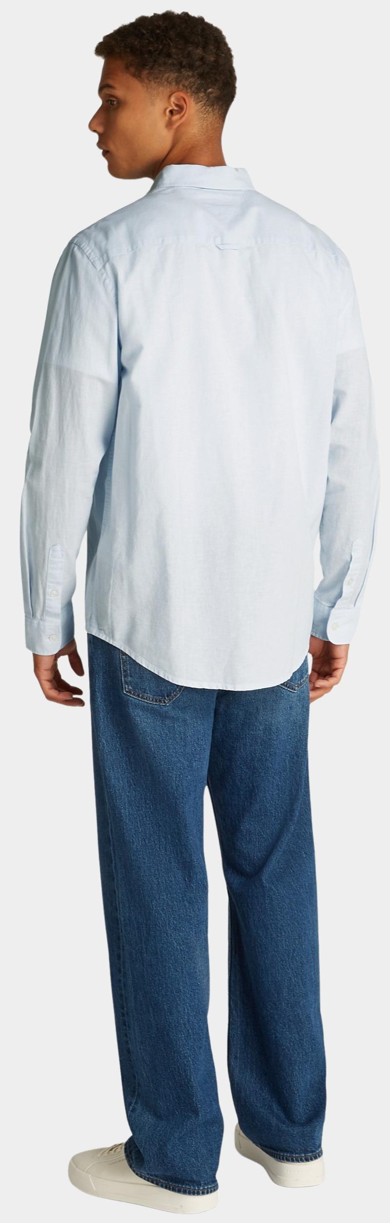 Tommy Jeans Casual hemd lange mouw Blauw TJM REG LINEN BLEND LS SHIRT DM0DM20875/C3Q