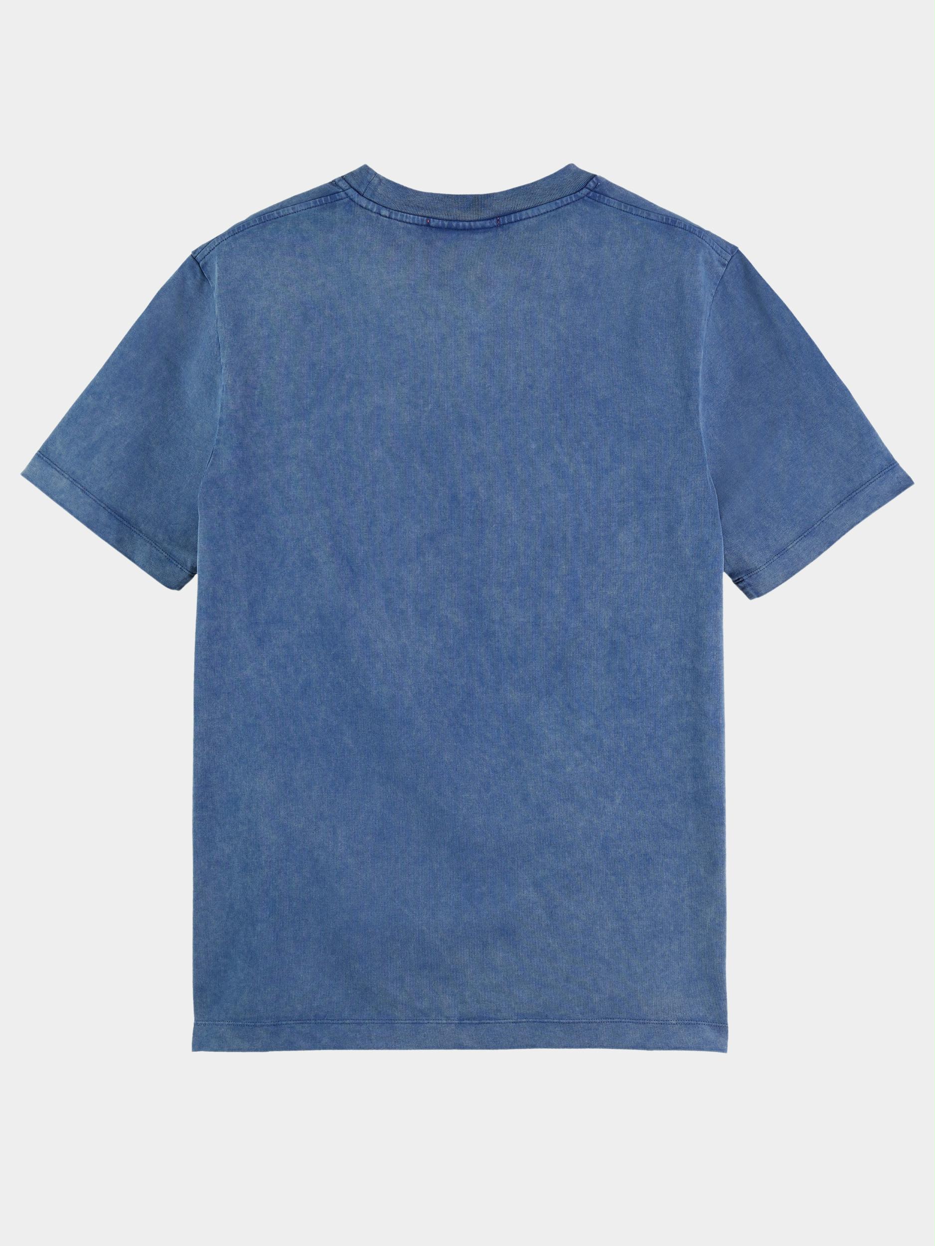 Scotch & Soda T-shirt korte mouw Blauw Garment-dye logo artwork regul 169866/1149