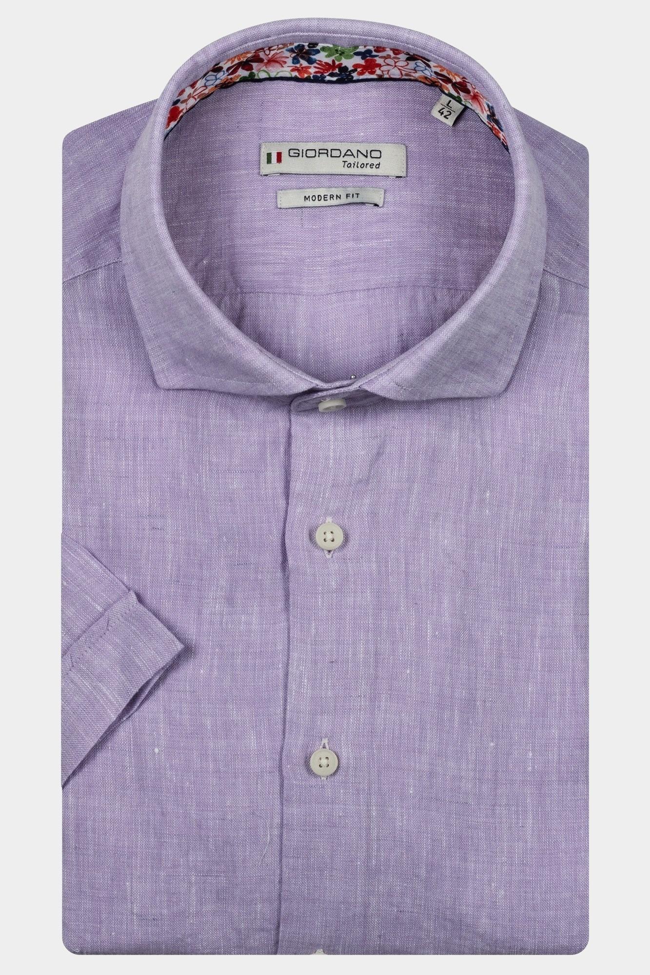 Giordano Casual hemd korte mouw Paars Front short sleeve cutaway so 516800/41
