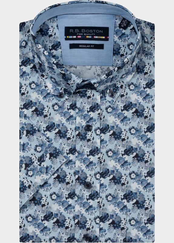 R.B. Boston overhemd korte mouw heren Multi Marshall SS Button Down 616670/632